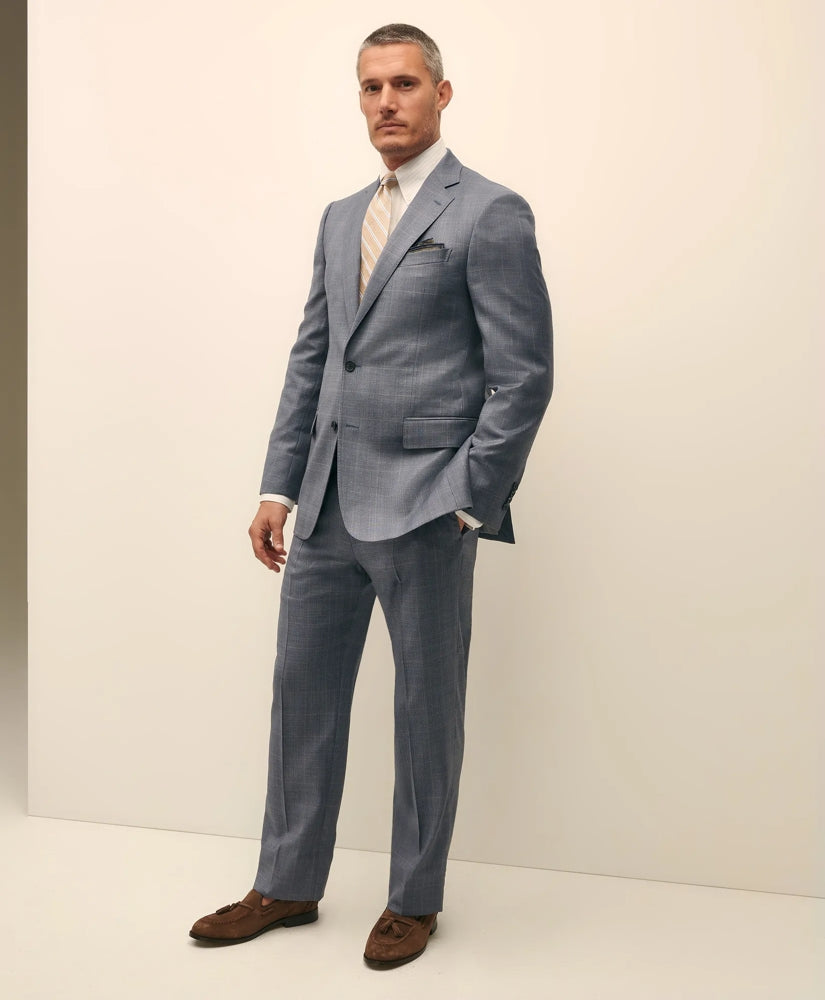 Traditional Fit Wool Overcheck 1818 Suit | Brooks Brothers outlet