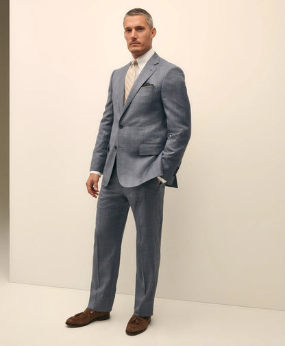 Traditional Fit Wool Overcheck 1818 Suit | Brooks Brothers outlet