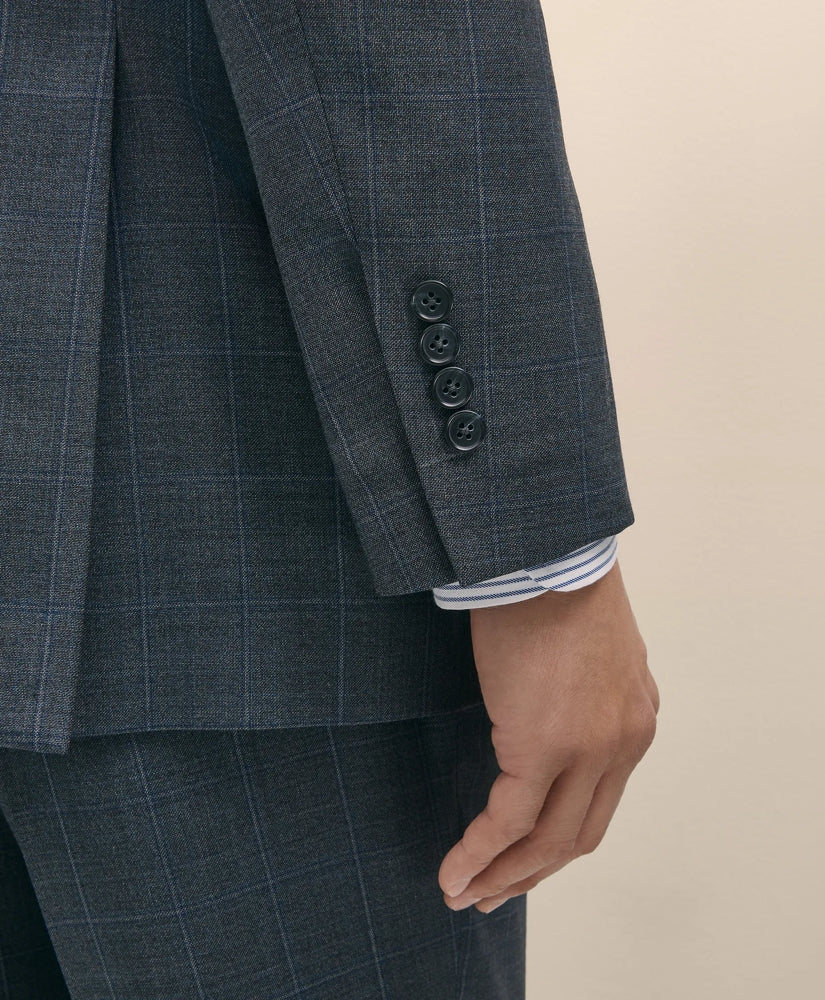 Traditional Fit Wool Windowpane 1818 Suit | Brooks Brothers on sale