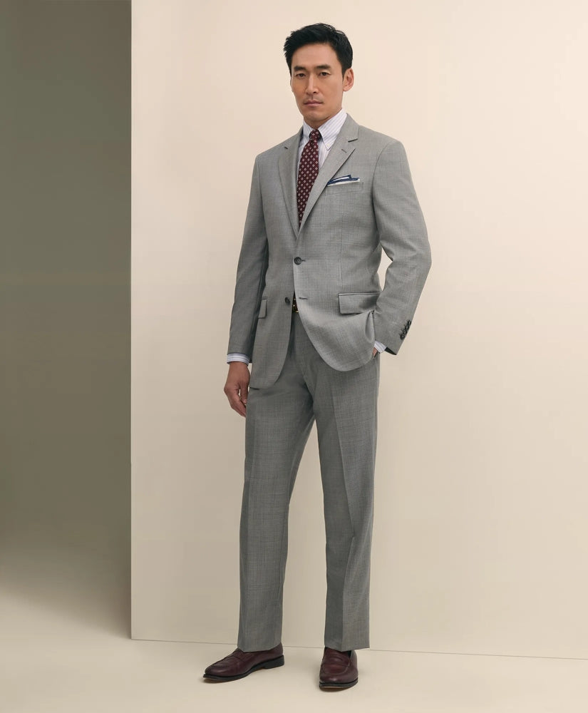 Traditional Fit Wool Sharkskin 1818 Suit | Brooks Brothers for sale