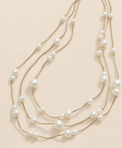 Triple Strand Faux-Pearl Necklace | Brooks Brothers for sale