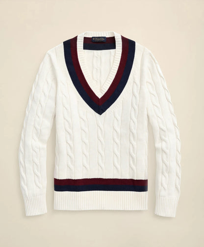 Vintage-Inspired Tennis V-Neck Sweater in Supima® Cotton | Brooks Brothers for sale