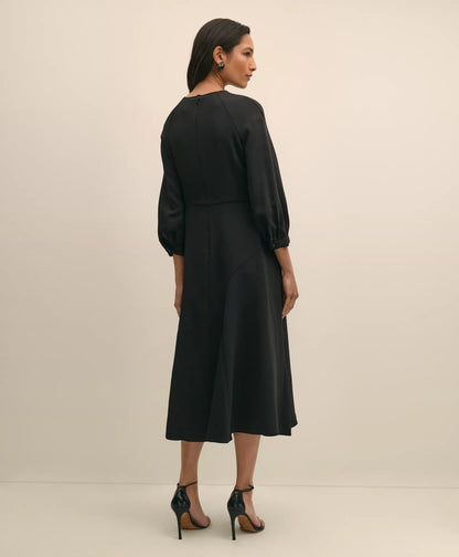 Viscose Blend Shirred-Sleeve Dress | Brooks Brothers for sale