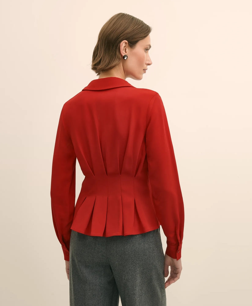 Viscose Peplum Blouse | Brooks Brothers sale
