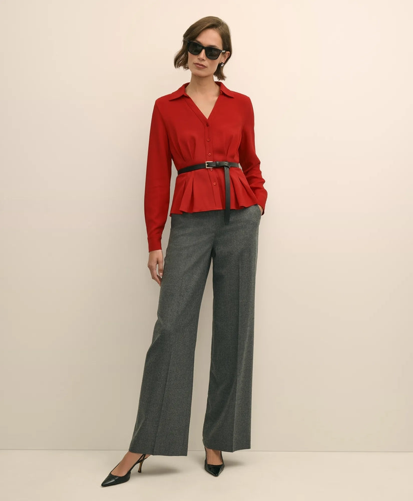 Viscose Peplum Blouse | Brooks Brothers sale