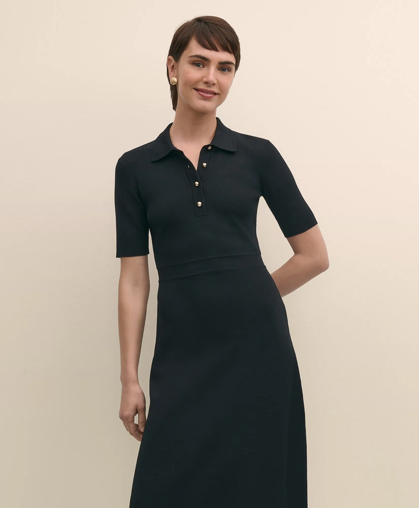 Viscose Polo Knit Dress | Brooks Brothers discount