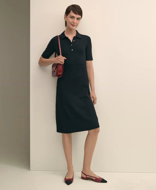 Viscose Polo Knit Dress | Brooks Brothers discount