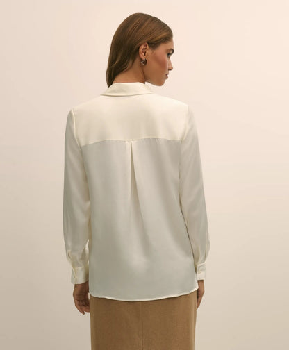 Relaxed Fit Silk Charmeuse Blouse | Brooks Brothers discount