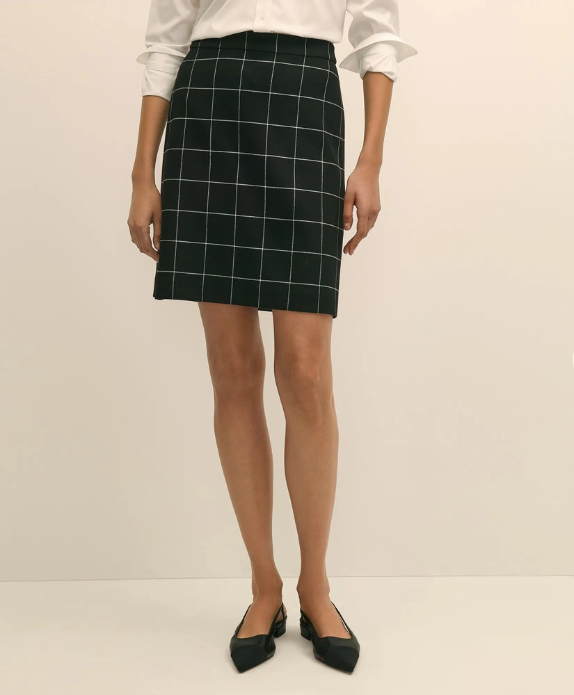 Windowpane Mini Skirt | Brooks Brothers outlet