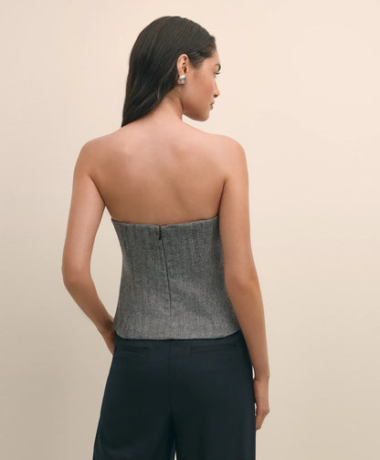Wool-Blend Herringbone Bustier | Brooks Brothers online shop
