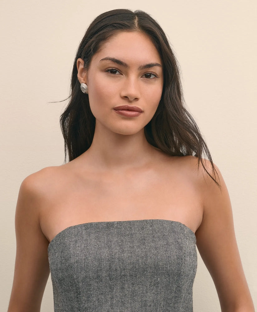 Wool-Blend Herringbone Bustier | Brooks Brothers online shop