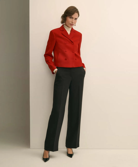 Wool Blend High-Waisted Wide-Leg Pant | Brooks Brothers online