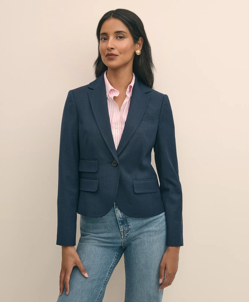 Wool-Blend Shrunken Fit Hopsack Jacket | Brooks Brothers online