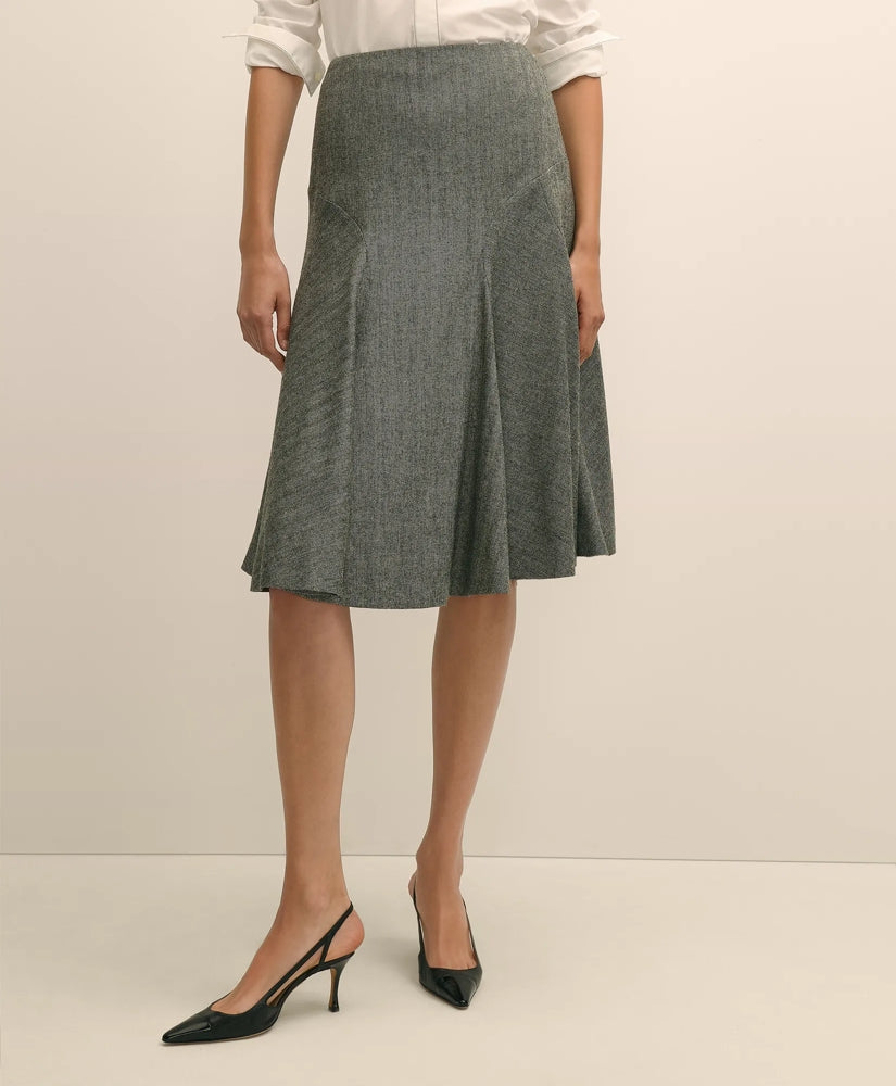 Wool-Blend Pleated Herringbone Skirt | Brooks Brothers on sale