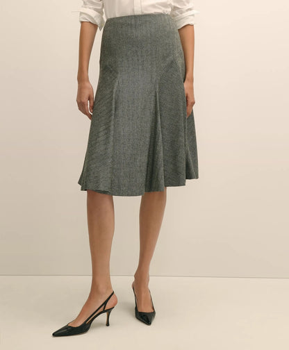 Wool-Blend Pleated Herringbone Skirt | Brooks Brothers on sale