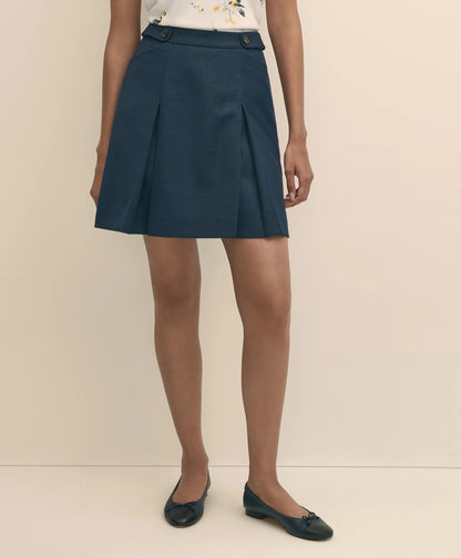 Wool Blend Pleated Hopsack A-Line Skirt | Brooks Brothers for sale