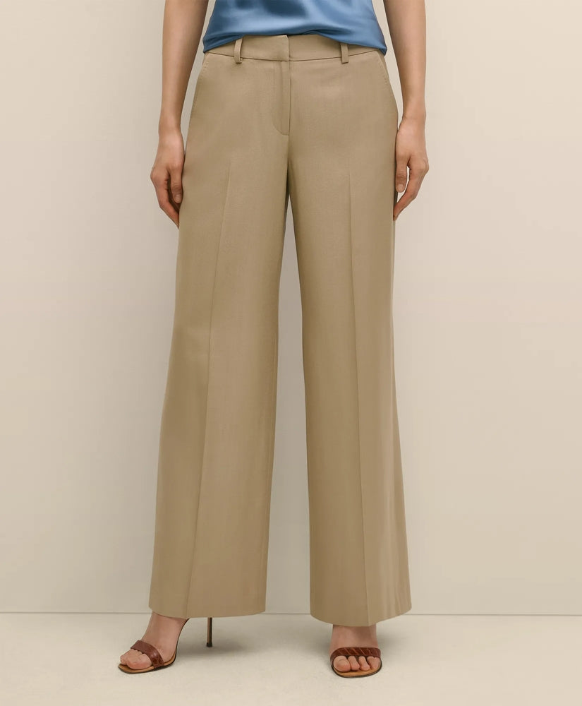 Wool-Blend Wide-Leg Pants | Brooks Brothers online shop