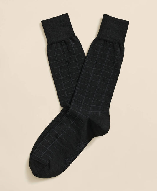 Wool-Blend Windowpane Socks | Brooks Brothers discount