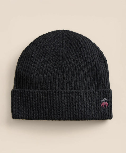 Wool-Cashmere-Blend Ribbed Beanie Hat | Brooks Brothers outlet