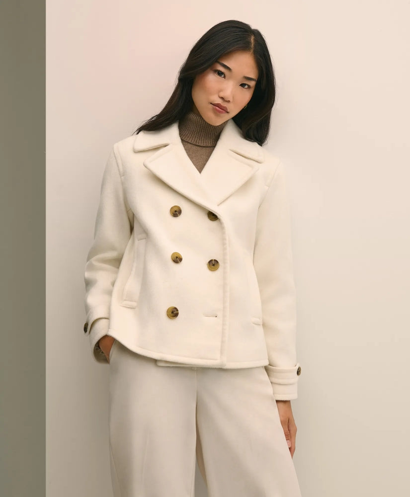 Wool Double-Faced Cropped Peacoat | Brooks Brothers on sale
