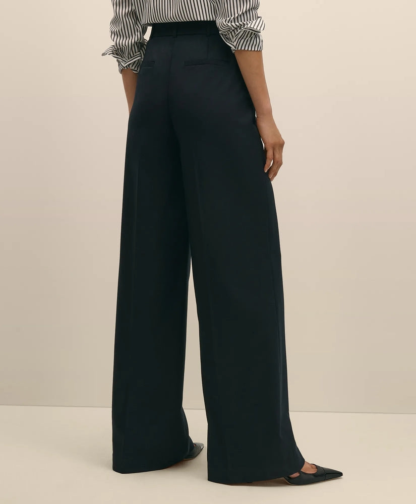 Wool Flannel High Waisted Wide-Leg Pant | Brooks Brothers discount
