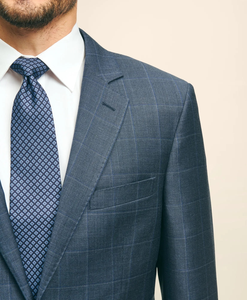Traditional Fit Wool Windowpane 1818 Suit | Brooks Brothers sale
