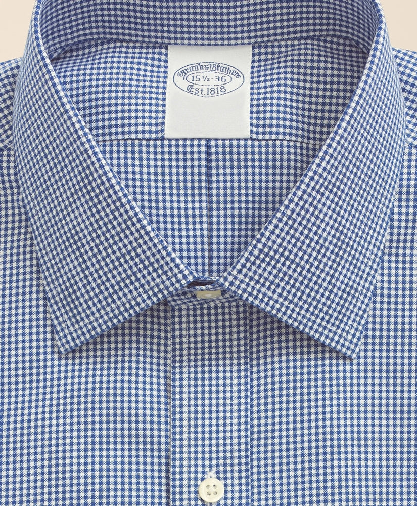 Stretch Supima® Cotton Non-Iron Pinpoint Oxford Ainsley Collar, Gingham Dress Shirt | Brooks Brothers online