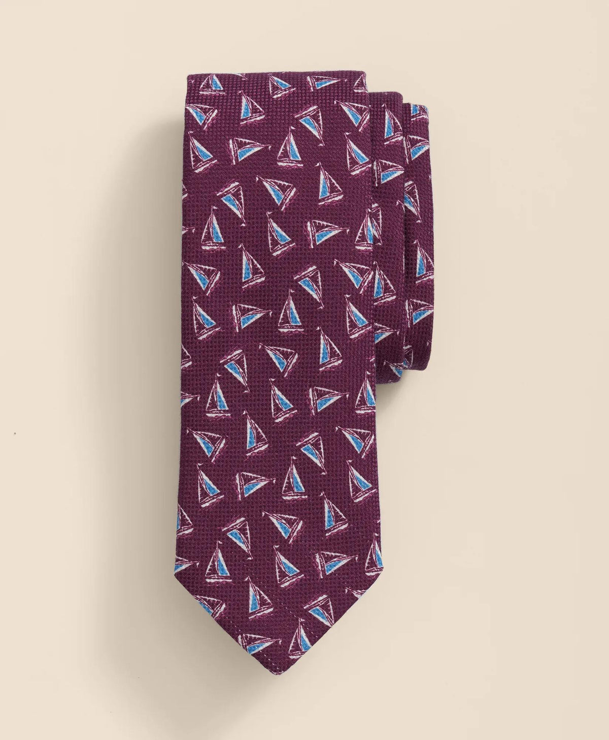 Cotton-Silk Sailboat Motif Tie | Brooks Brothers online