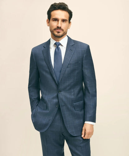 Traditional Fit Wool Windowpane 1818 Suit | Brooks Brothers sale