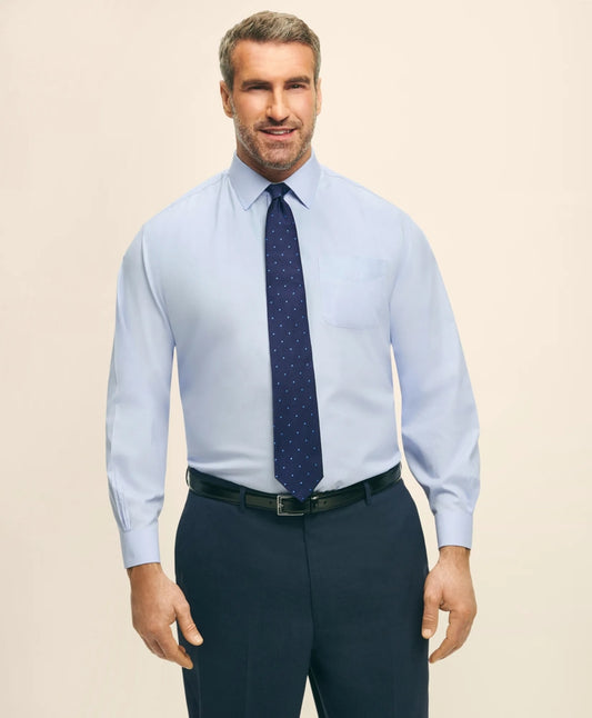 Big & Tall Stretch Dress Shirt, Non-Iron Pinpoint Spread Collar | Brooks Brothers on sale