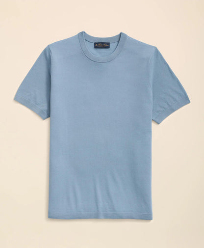 Lightweight Luxe All-Season Sweater, Short Sleeve Crewneck | Brooks Brothers sale