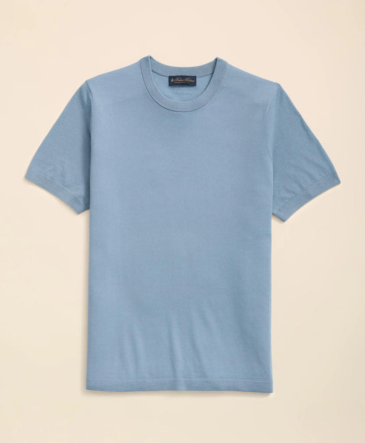 Lightweight Luxe All-Season Sweater, Short Sleeve Crewneck | Brooks Brothers sale