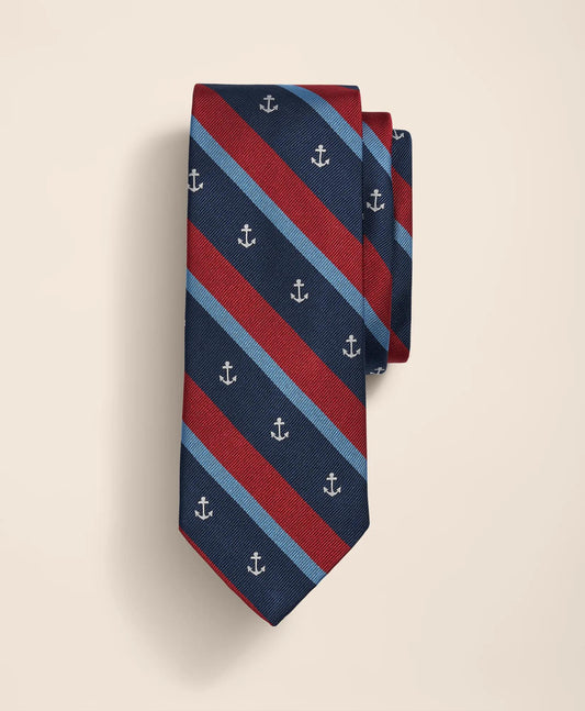 Silk Striped Anchor Tie | Brooks Brothers discount