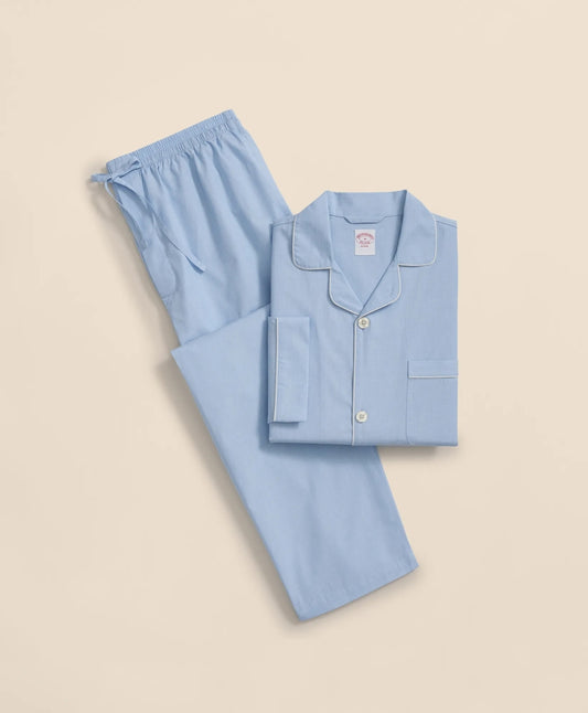 Cotton Broadcloth Pajamas | Brooks Brothers outlet