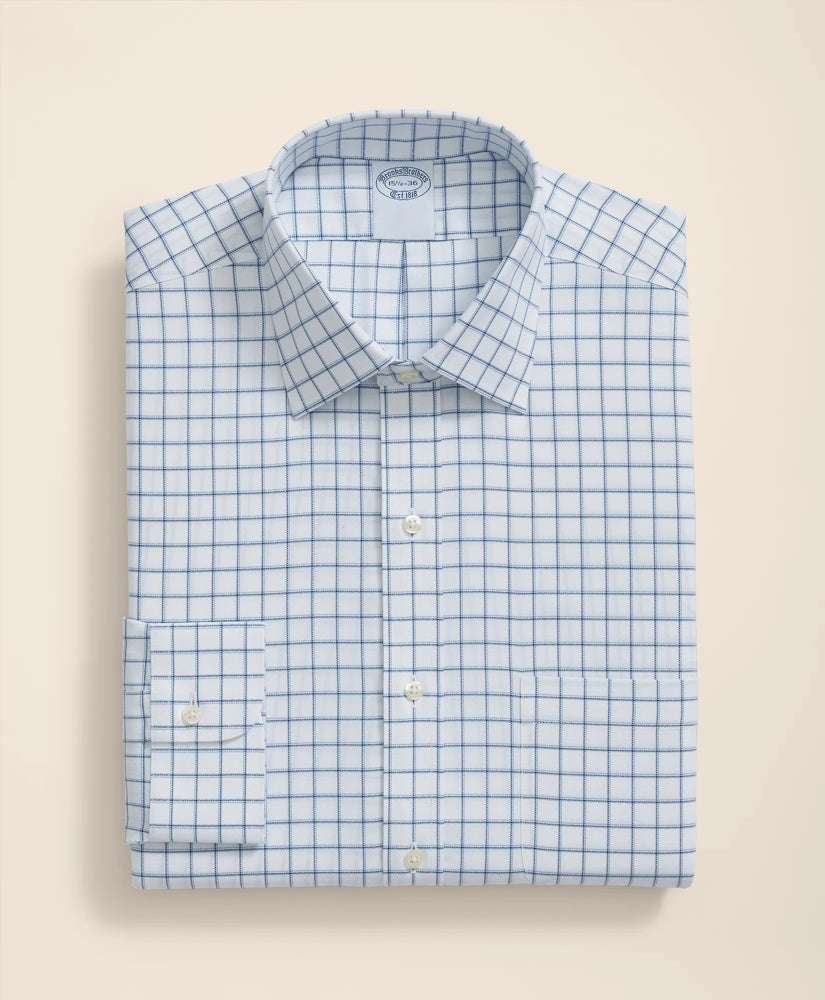 Brooks Brothers Explorer Collection Non-Iron Twill Ainsley Collar, Windowpane Dress Shirt | Brooks Brothers discount