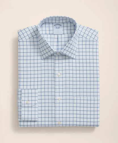 Brooks Brothers Explorer Collection Non-Iron Twill Ainsley Collar, Windowpane Dress Shirt | Brooks Brothers discount
