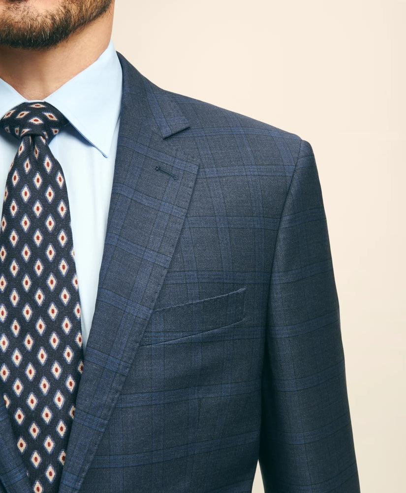Traditional Fit Wool Checked 1818 Suit | Brooks Brothers outlet