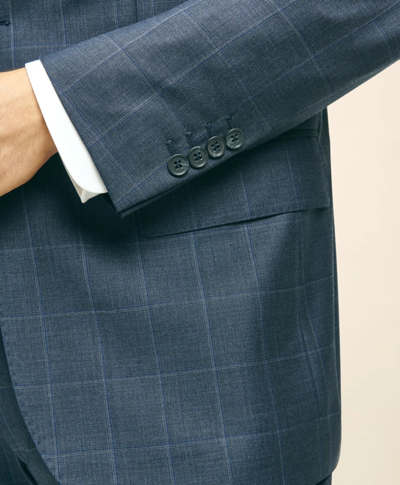 Traditional Fit Wool Windowpane 1818 Suit | Brooks Brothers sale