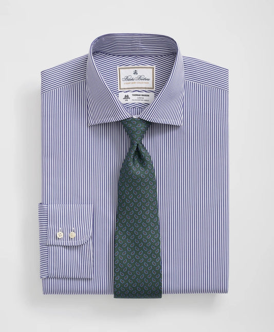 Brooks Brothers X Thomas Mason® Cotton English Collar, Striped Dress Shirt | Brooks Brothers outlet