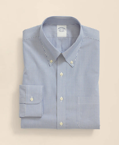 Stretch Supima® Cotton Non-Iron Pinpoint Oxford Button-Down Collar, Candy Stripe Dress Shirt | Brooks Brothers sale