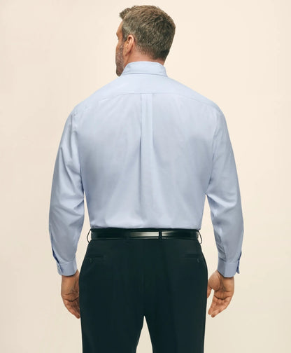 Big & Tall Stretch Dress Shirt, Non-Iron Pinpoint Button-Down Collar | Brooks Brothers online shop