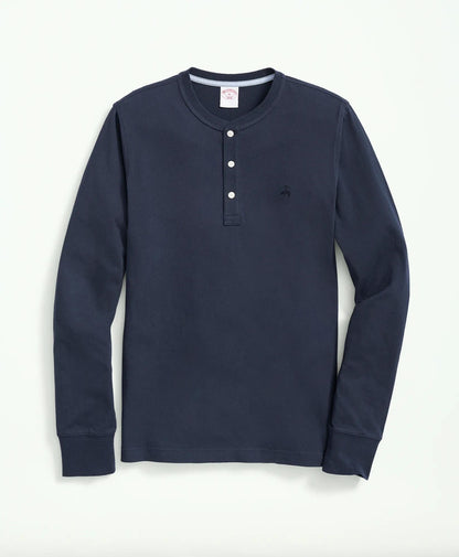 Cotton Henley Long-Sleeve T-Shirt | Brooks Brothers sale