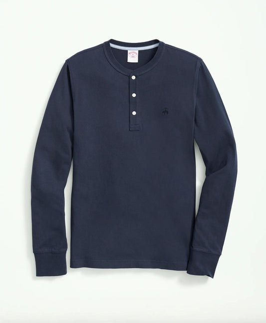 Cotton Henley Long-Sleeve T-Shirt | Brooks Brothers sale