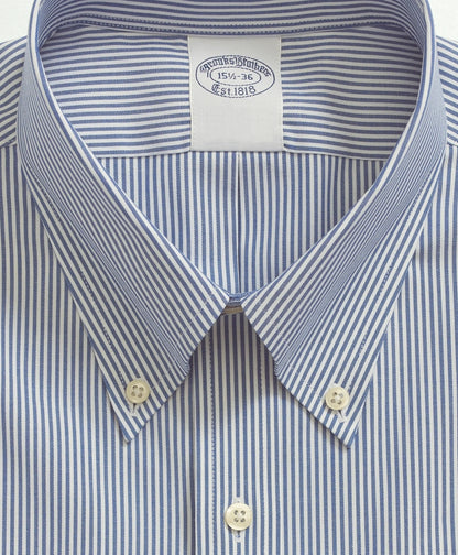 Stretch Supima® Cotton Non-Iron Pinpoint Oxford Button-Down Collar, Candy Stripe Dress Shirt | Brooks Brothers sale
