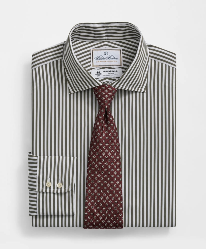 Brooks Brothers X Thomas Mason® Cotton English Collar, Striped Dress Shirt | Brooks Brothers sale