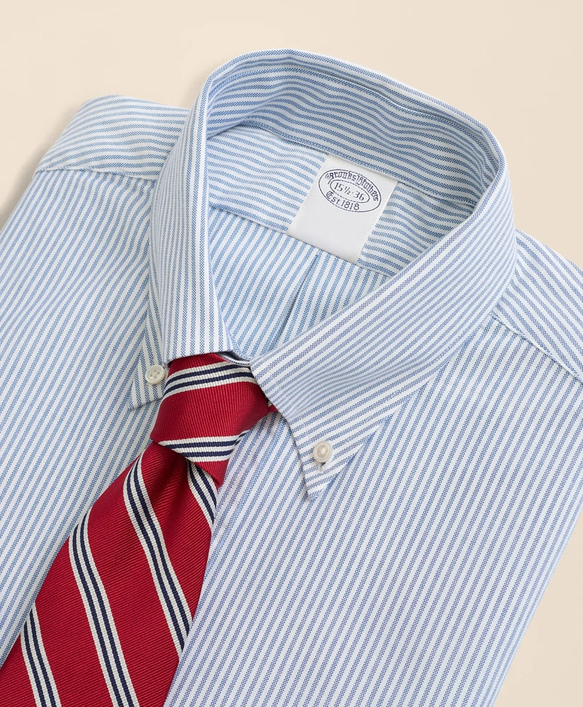 American-Made Oxford Cloth Button-Down Stripe Dress Shirt | Brooks Brothers online shop