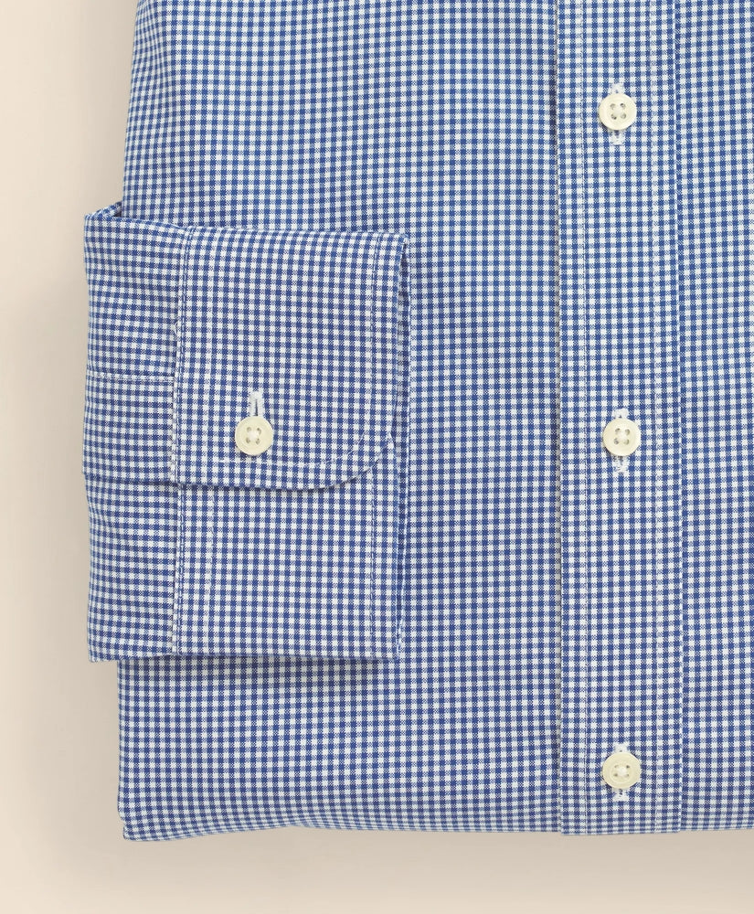 Stretch Supima® Cotton Non-Iron Pinpoint Oxford Ainsley Collar, Gingham Dress Shirt | Brooks Brothers online