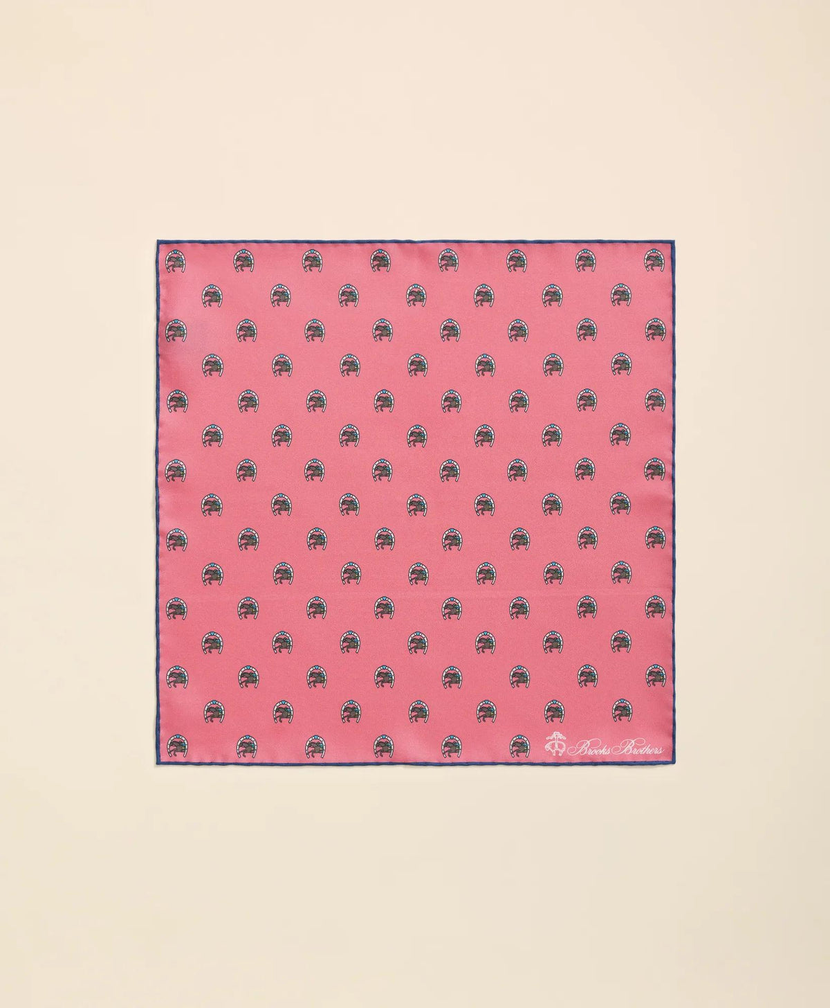 Silk Equestrian Motif Pocket Square | Brooks Brothers discount