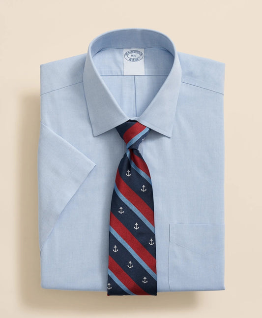 Stretch Supima® Cotton Non-Iron Ainsley Collar, Short-Sleeve Dress Shirt | Brooks Brothers outlet