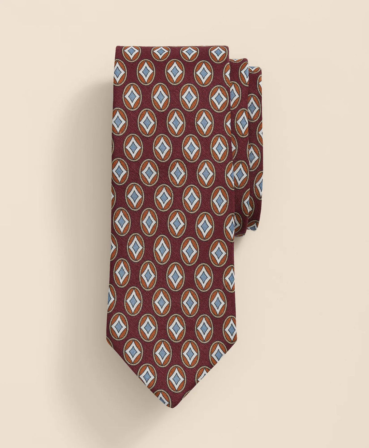 Linen-Silk Geometric Oval Motif Tie | Brooks Brothers on sale